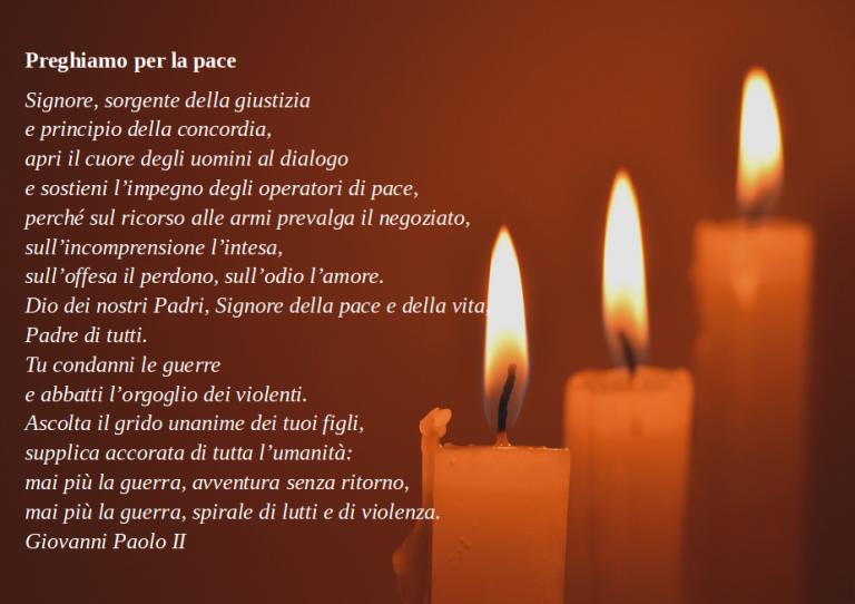 Preghiere Fedeli Per La Pace Nel Mondo PREGHIERA PER LA PACE – Mercoledì 2 marzo – Parrocchie Alta Vallagarina