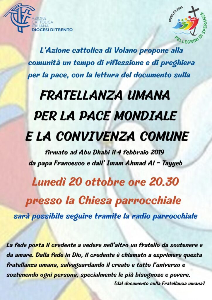 Fratellanza umana per la pace e la convivenza comune 20/10