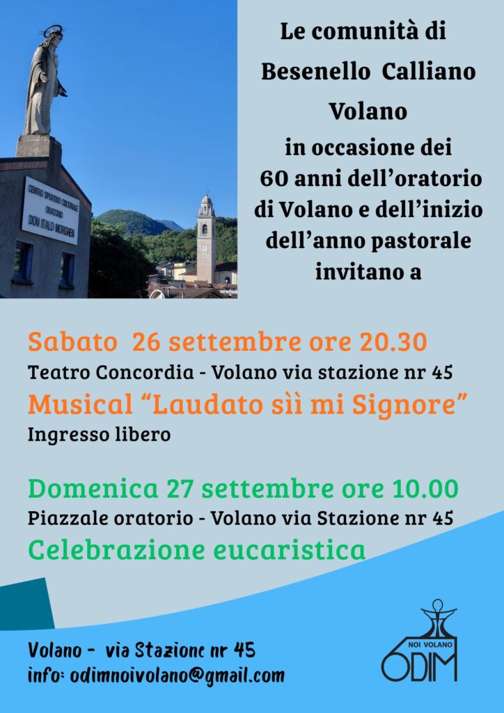 Inizio anno catechistico: la Celebrazione eucaristica 27.09 / Musical 26.09